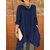 Loose Women Long Sleeve Pure Color Asymmetrical Hem Blouse