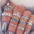 10szt Vintage Knuckle Rings Tribal Etniczne Hippie Joint Punk Ring Set dla kobiet