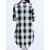 Women Casual Long Sleeve Plaid Loose Pocket Button Long Blouses