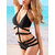 Sexy Halterneck Black Blue Cut Out Bandage One Piece Monokini Swimwear