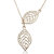 Vintage Gold Silver Big Leaf Pendant Clavicle Chain Necklace For Women