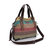 Women Casual Stripe Canvas Handbag  Micro-Fibric Leather Shoulder Bags Contrast Color Crossbody Bags