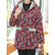 Vintage Women Floral Print Patchwork Button Long Sleeve Hooded Coats