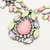 Cherry Pink Blossom Sakura Crystal Pendant Necklace Chain Jewelry