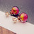 Модный Colorful Rhinestone Glass Ball Flower Round Серьги Подарок для Женское
