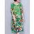 Women Elegant Art Print 3/4 Sleeve Loose Dress