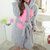 Mulheres Men Comfy Hooded Bathrobe Thicken Coral Velvet Lovely Animals Robes