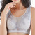 Silver Fiber Lace Embroidery Wireless Full Busted Gather Minimizer Bra