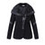 Casual Mulheres Zipper Pocket de manga comprida Couro Patchwork Slim Coat