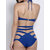 Сексуальный Halterneck Black Blue Cut Out Bandage One Piece Monokini Купальный костюм