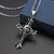トレンディーメンズシルバースカルクロスパンクステンレススチールチャームネックレス 