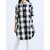 Women Casual Długi rękaw Plaid Loose Pocket Button Długie bluzki