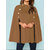 Women British Style Solid Color Button Loose Elegant Cloak Coats