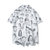 Women Short Sleeve Graffiti Printed Hawaii Beach Casual Blouse