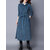 Retro Women Corduroy Long Sleeve Solid Color Belted Long Trench Coat