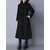 Retro Women Corduroy Long Sleeve Solid Color Belted Long Trench Coat
