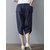 Casual Mulheres Cintura El&aacute;stica Pure Color Pocket Capri Cal&ccedil;as