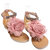 Chiffon Stoff Flower Flats T Straps Sandalen Strandschuhe