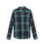 Women Cotton Button Blouse Plaid Turn Down Long Sleeve Shirt
