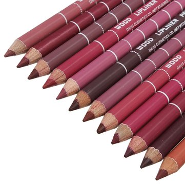 12 Colors Lip Liner Set 15cm Long Lasting Makeup Pencil 