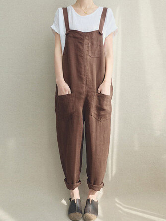 Tuta da donna senza maniche in cotone con maniche