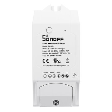 SONOFF® POW R2 AC90-250V 16A 3500W WIFI Draadloze APP-afstandsbedieningsschakelaar Tijdschakelaar Stroomschakelaar Huidige tester Werkt met Amazon Alexa Amazon Echo Dot Amazon Tik op Google Home Nest Assistant IFTTT