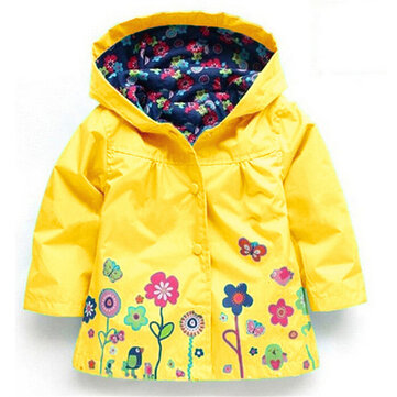Kid Girls Waterproof Trench Coat