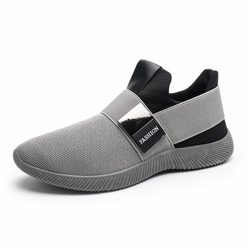 Men Comfortable Elastic Band Slip On Casual Athletic Shoes