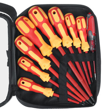 9Pcs Electricians Insulated Magnetic Screwdrivers Hand Screwdriver Tools Set Multifunctional Insulated Screw Driver