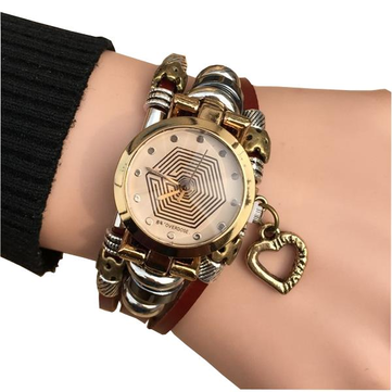 Dames de mode vintage bracelet regarder les femmes occasionnels montre &agrave; quartz analogique en cuir