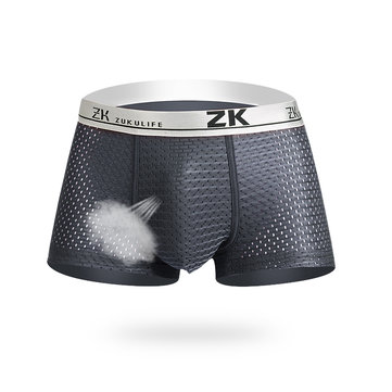 ZK Mens Honingraat Mesh U-vormige Pouch Boxers Casual Ademend Antibacterieel Plus Maat Ondergoed