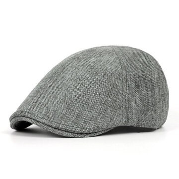 Unisex Mens Vintage 65% Polyester 35% Cotton Beret Kapelusze Casual Solid Color Forward Caps