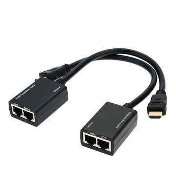 Interface multim&eacute;dia haute d&eacute;finition RJ45 CAT6 CAT5e c&acirc;ble LAN Ethernet Extender jusqu'&agrave; 30M vid&eacute;o