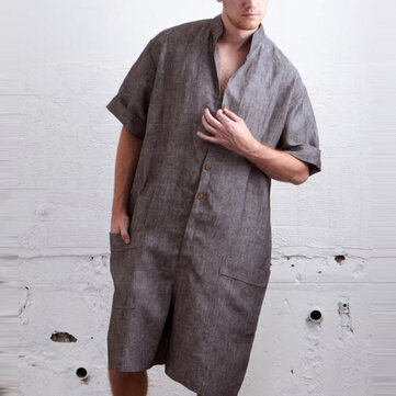 Kombinezon męski z krótkim rękawem Loose Rompers Kombinezon