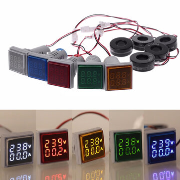 Geekcreit® AC 60-500 V 0-100A D18 Vierkante LED Digitale Dual Display Voltmeter Ampèremeter Spanningsmeter Stroom Meter 
