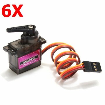 6X MG90S Metal Gear RC Micro Servo 13.4g for ZOHD Volantex Airplane RC Helicopter Car Boat Model