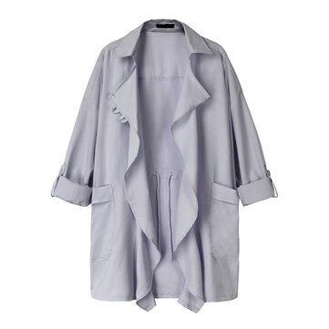 Plus Cardigan a maniche lunghe da donna casual con risvolto