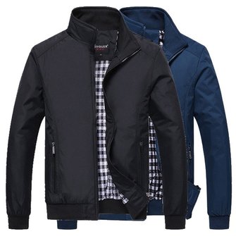 Mens Plus Size Zipper Fashion Lapel Casual Jacket Overcoat Waterproof Outdoor Sports Coat