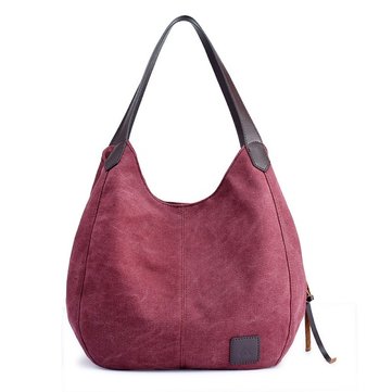 Mujeres Lona Bolso De Hombro Bolsa De Gran Capacidad bolsas de compras Bolso CB Casual