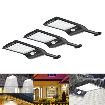 3pcs solaire aliment&eacute; 36 LED PIR capteur de mouvement imperm&eacute;able rue lampe de mur lumi&egrave;re de s&eacute;curit&eacute; pour jardin en plein air