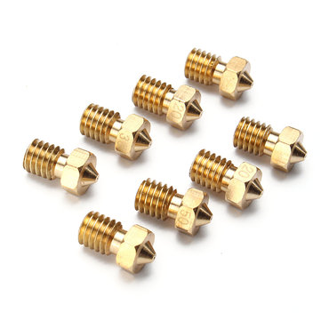 8pcs quatre tailles buse en laiton v6 E3D pour 1.75mm filament tête buse de cuivre extrudeuse d'impression accessoires 3d de l'imprimante