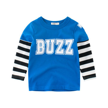 T-shirt a manica lunga con patchwork a righe Kids Boys
