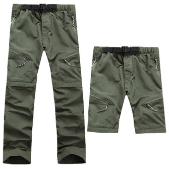 Outdoor secchezza rapido Due staccabile pantaloni di bicchierini coulisse in vita elastico uomo Arrampicata Escursioni Pant
