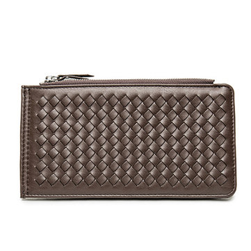 PU Leather Classic Vintage Long Wallet Leisure Business Multicard titular do cart&atilde;o Solid Purse