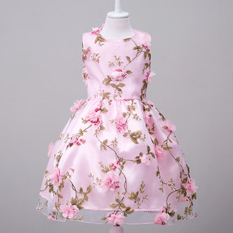 Kids Girl Floral Sleeveless Party Dress