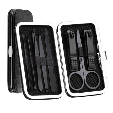 YFM&reg; roestvrijstalen zwarte nagelknipper Pedicure Scissor tweezer manicureset