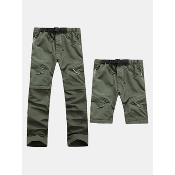 التجفيف السريع في الهواء الطلق اثنين السراويل سراويل الرجال للانفصال مرونة الخصر الرباط تسلق التنزه بانت