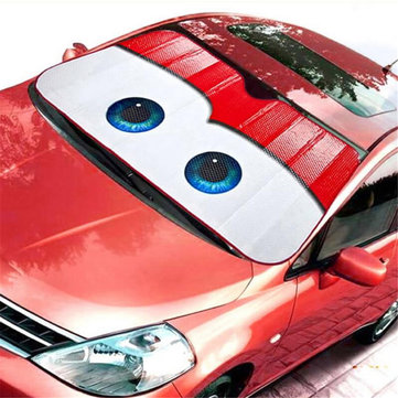 Eyes Heated Windshield Sunshade Curtain Car Window Windscreen