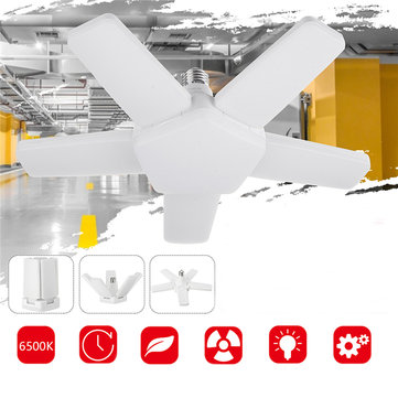 300w E27 Deformable Led Garage Light Bulb Foldable 5 Blade Ceiling Light Bulb Foldable 5 Blade Ceiling