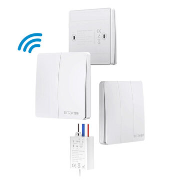BlitzWolf&reg; BW-SS2 1/2/3 Gang RF433MHz M&oacute;dulo DIY L&acirc;mpada de auto-alimenta&ccedil;&atilde;o Luz LED L&acirc;mpada sem fio Controle Remoto Interruptor de painel de parede